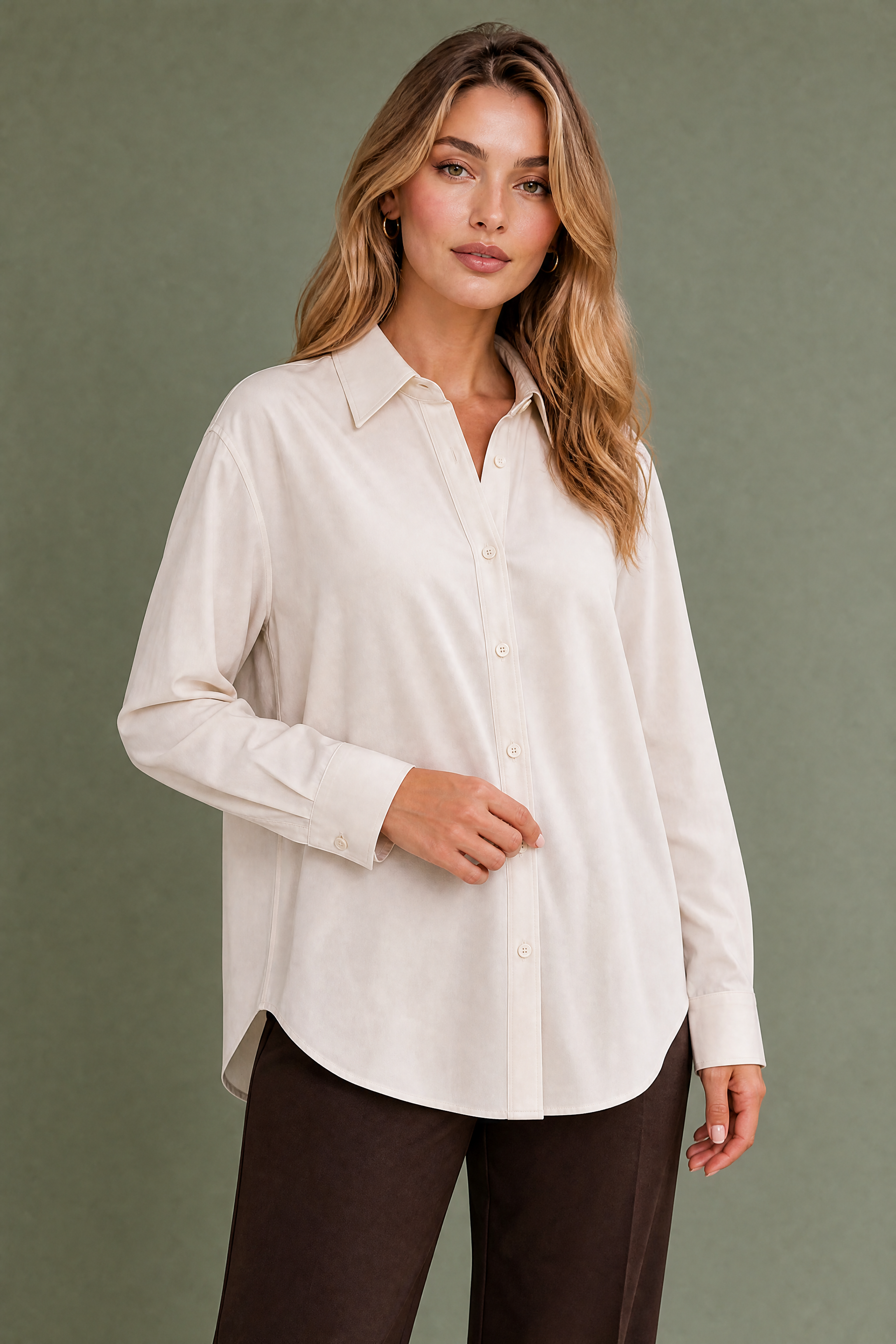 Chemise fluide à col chemise | Vue rapprochée | Lounelle Paris