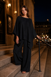 Ensemble ample encolure bateau | Variante Noir - Lifestyle | Lounelle Paris