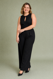 Combinaison rayée taille marquée | Porté sur une silhouette plus ronde | Lounelle Paris