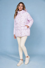 Gefütterte Kapuzenjacke mit Print