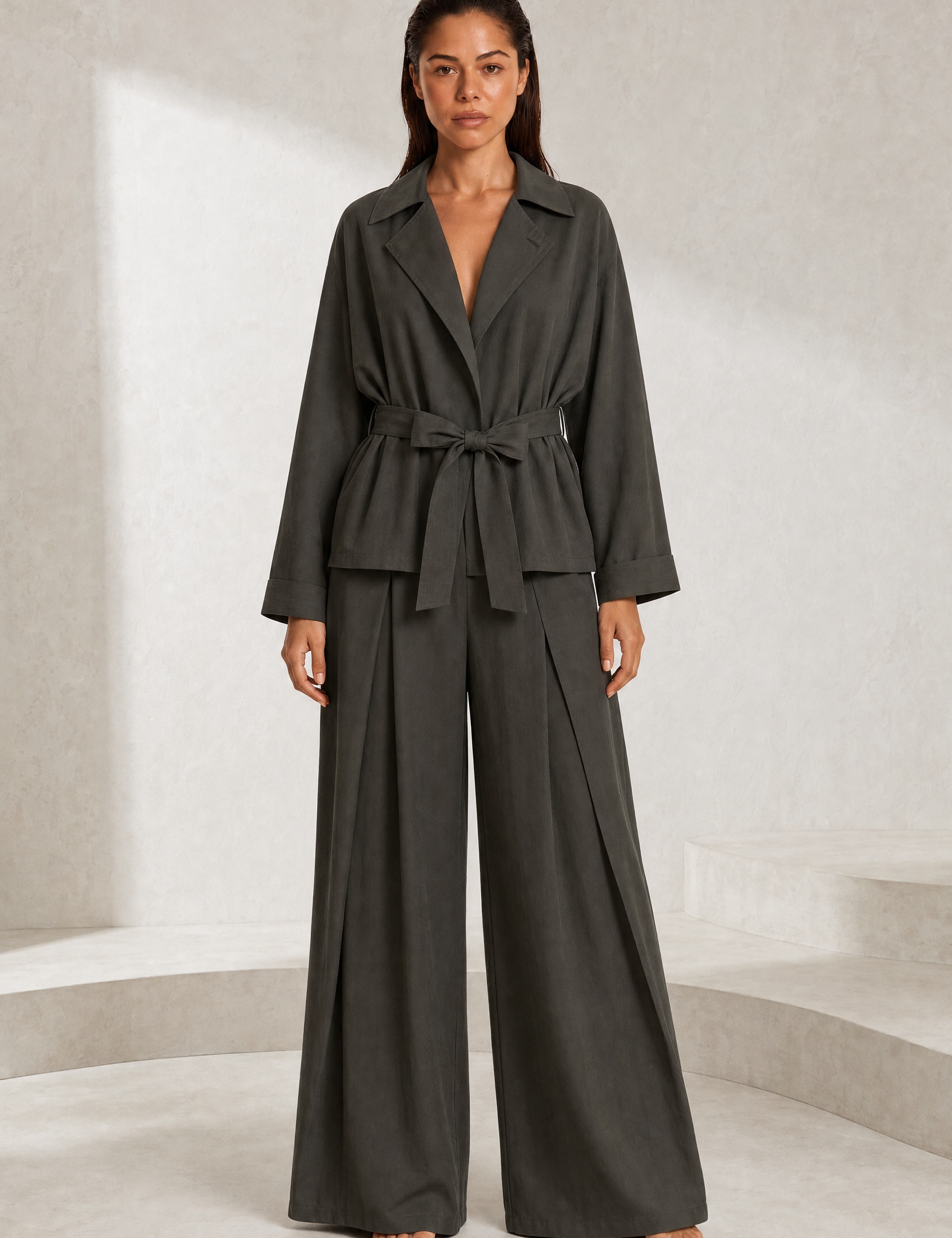 Ensemble trench pantalon ceinturé | Lounelle Paris