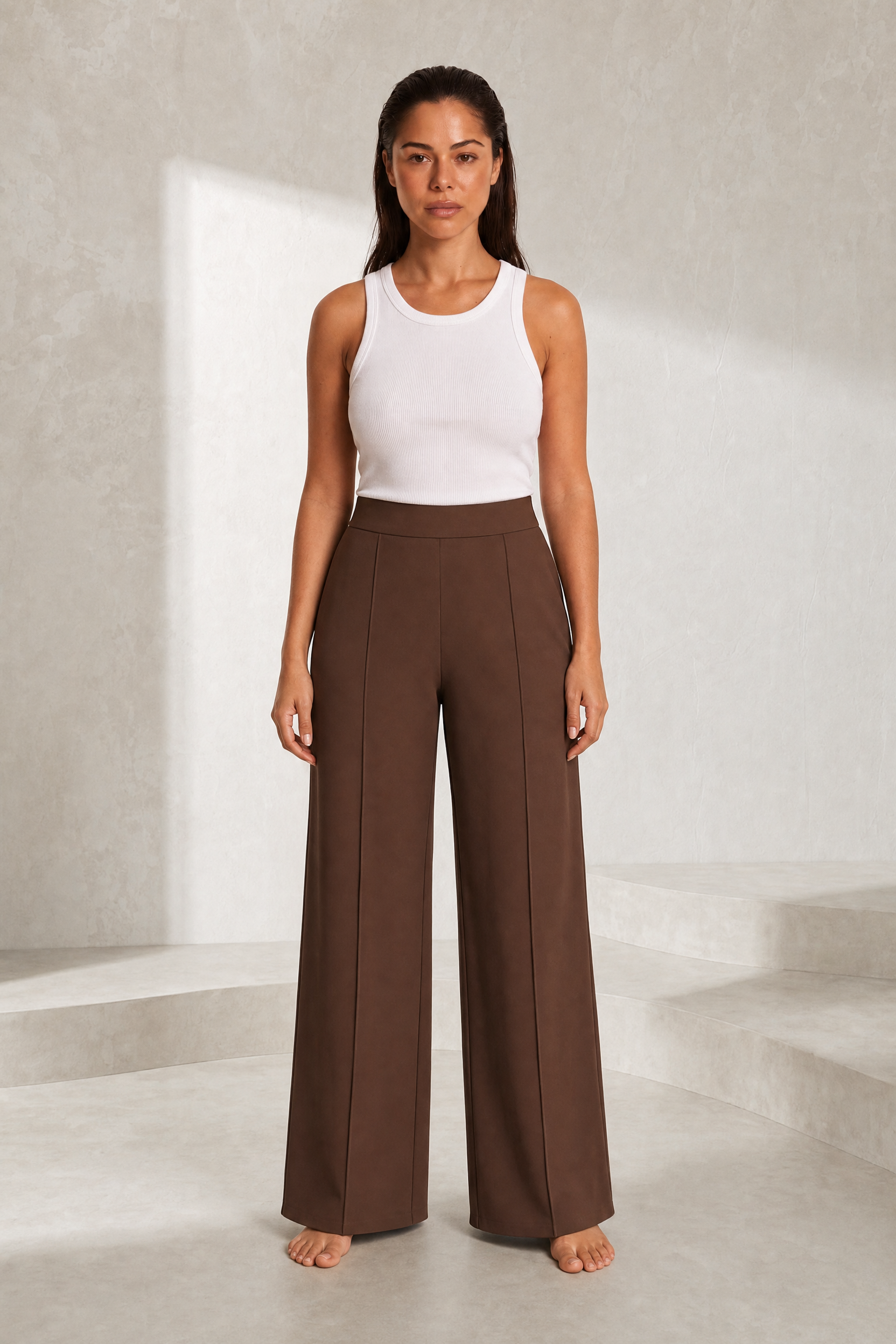 Pantalon large taille haute fluide | Lounelle Paris