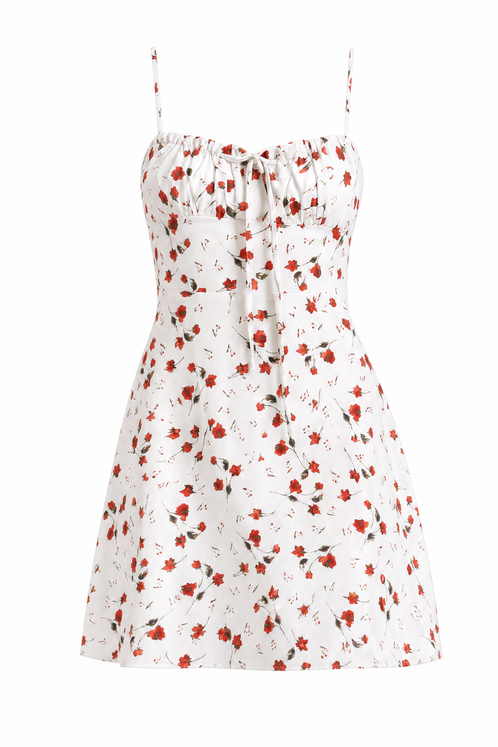 Robe blanche à fines bretelles fleurie | Lounelle Paris