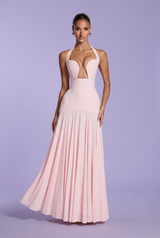 Langes Neckholder-Kleid mit Rückenausschnitt