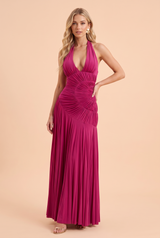 Langes Neckholder-Kleid mit freiem Rücken