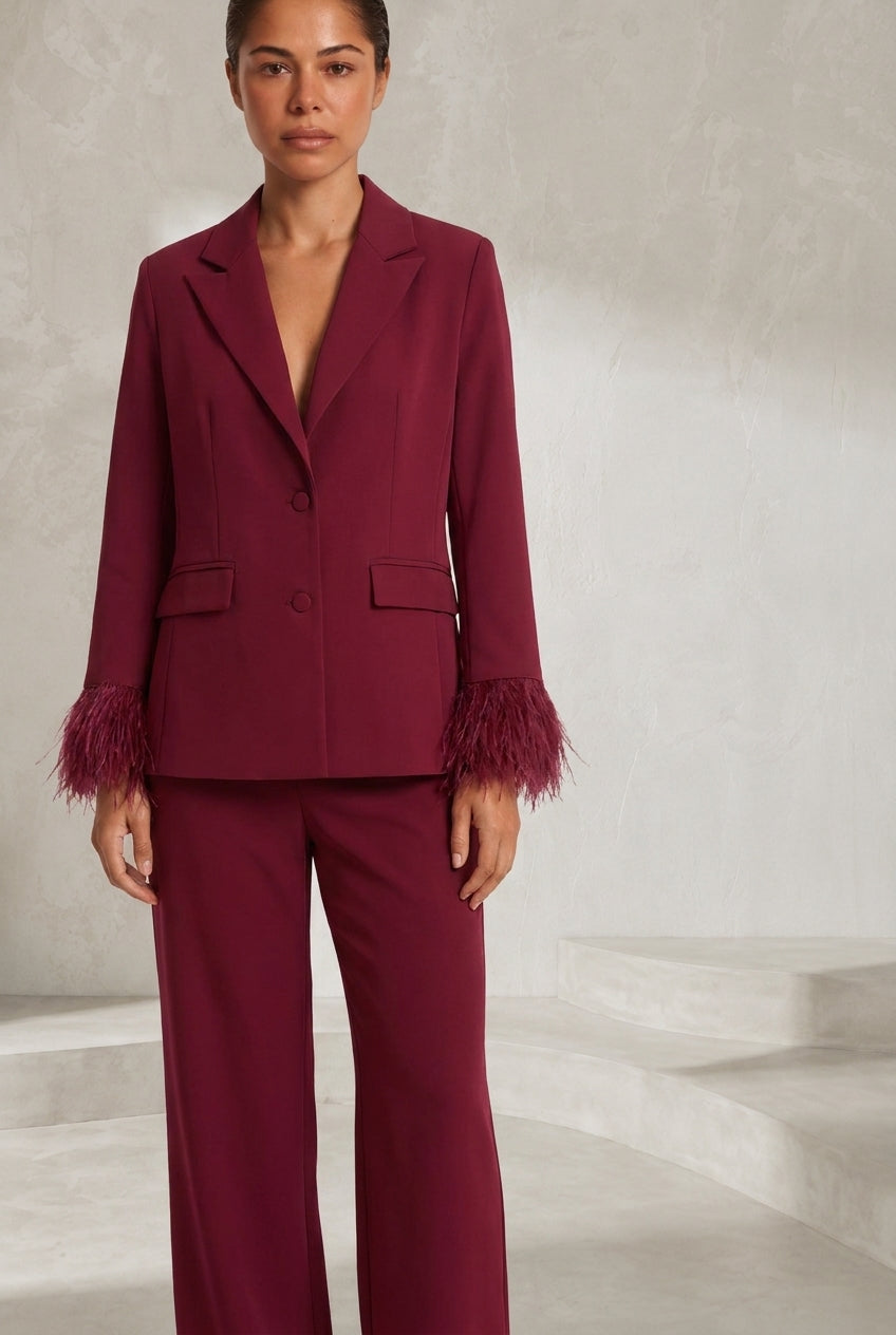 Ensemble tailleur manches plume | Lounelle Paris