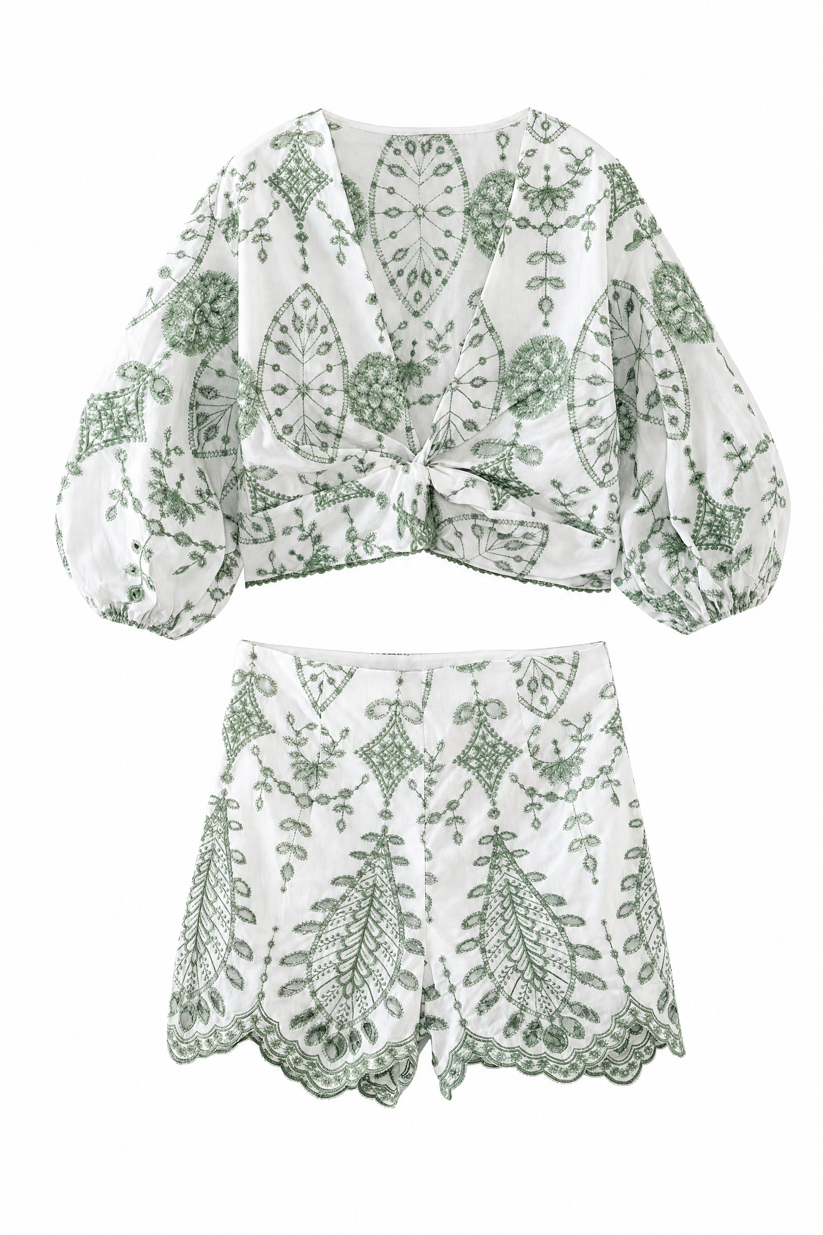 Ensemble blanc brodé manches bouffantes | Lounelle Paris