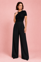 Hose mit hohem Bund und weitem Bein