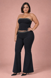 Ensemble bandeau taille haute | Porté sur une silhouette plus ronde | Lounelle Paris