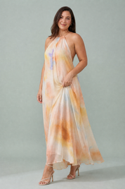 Robe écru col licou dos nu | Porté sur une autre silhouette | Lounelle Paris