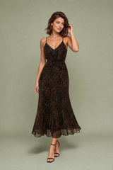 Leopardenkleid mit dünnen Trägern