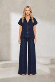 Ensemble denim bleu marine ample | Lounelle Paris