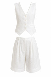 Ensemble gilet et short col V | Lounelle Paris