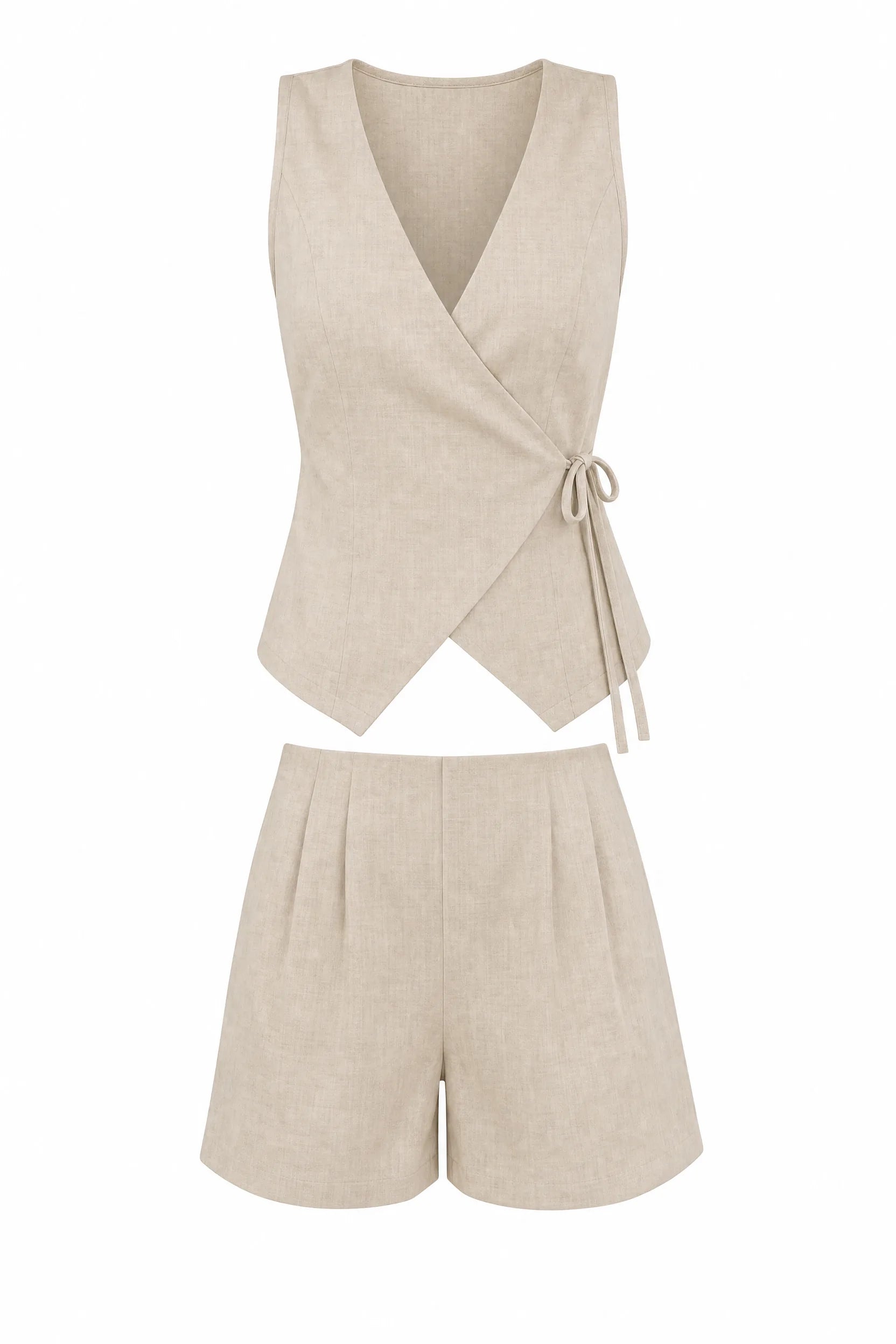 Ensemble kaki col V croisé | Lounelle Paris
