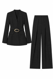 Ensemble noir ceinturé taille haute | Lounelle Paris