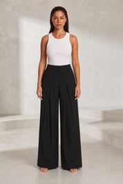 Ensemble noir ceinturé taille haute | Lounelle Paris