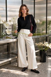 Sweat matelassé col fendu | Photo lifestyle | Lounelle Paris