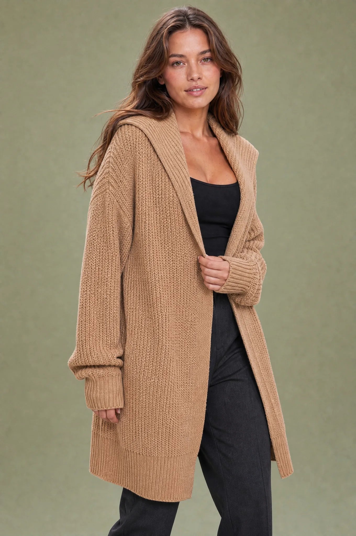Gilet ample col châle | Vue rapprochée | Lounelle Paris