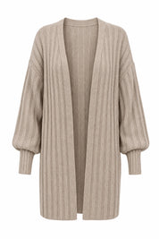 Gilet long beige manches bouffantes | Lounelle Paris