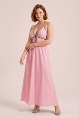 Rückenfreies langes Halterkleid