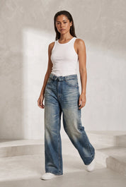Jean bleu ample taille rabattable | Lounelle Paris