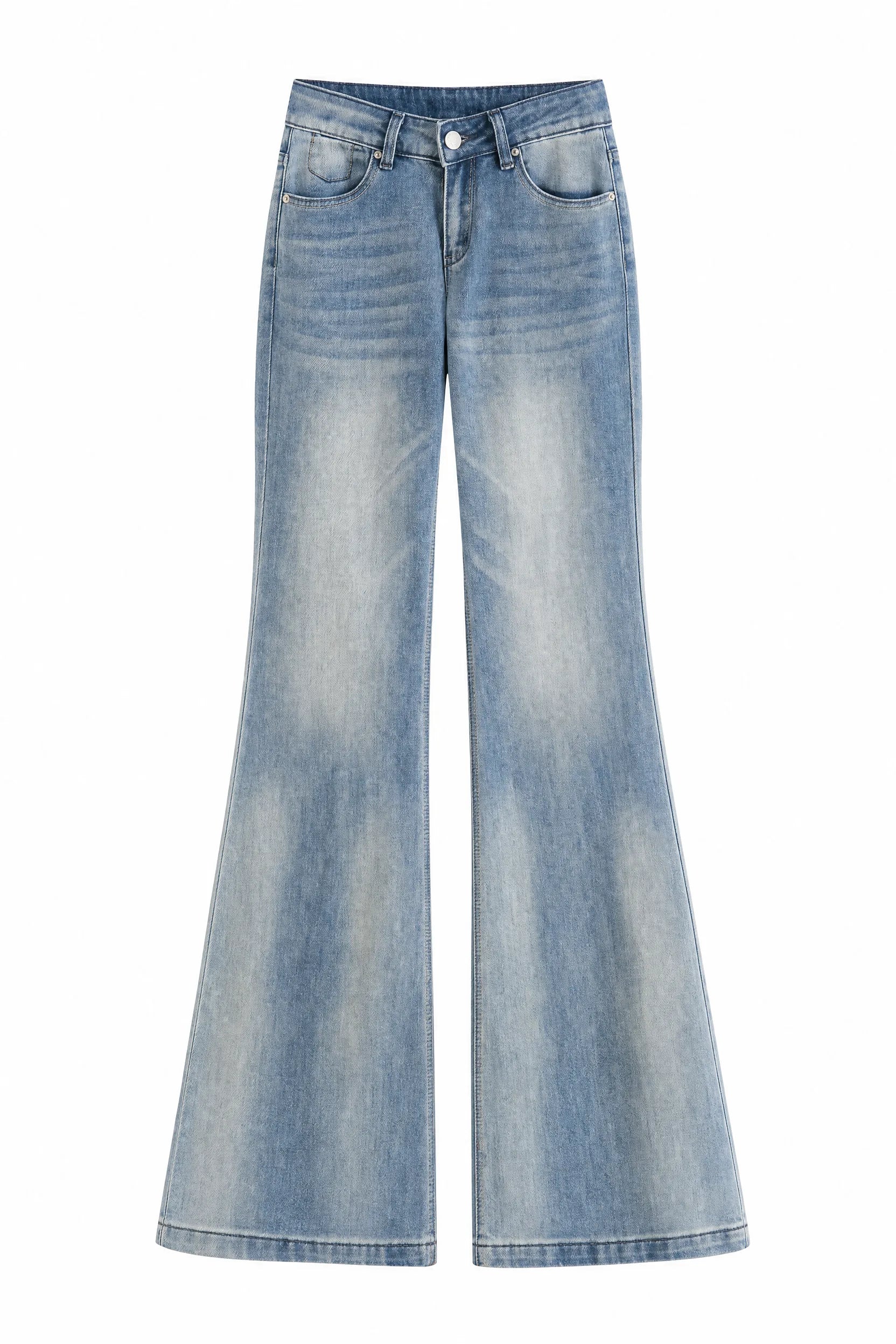 Jean bleu délavé coupe évasée | Lounelle Paris