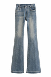 Jean bleu taille haute évasé | Lounelle Paris