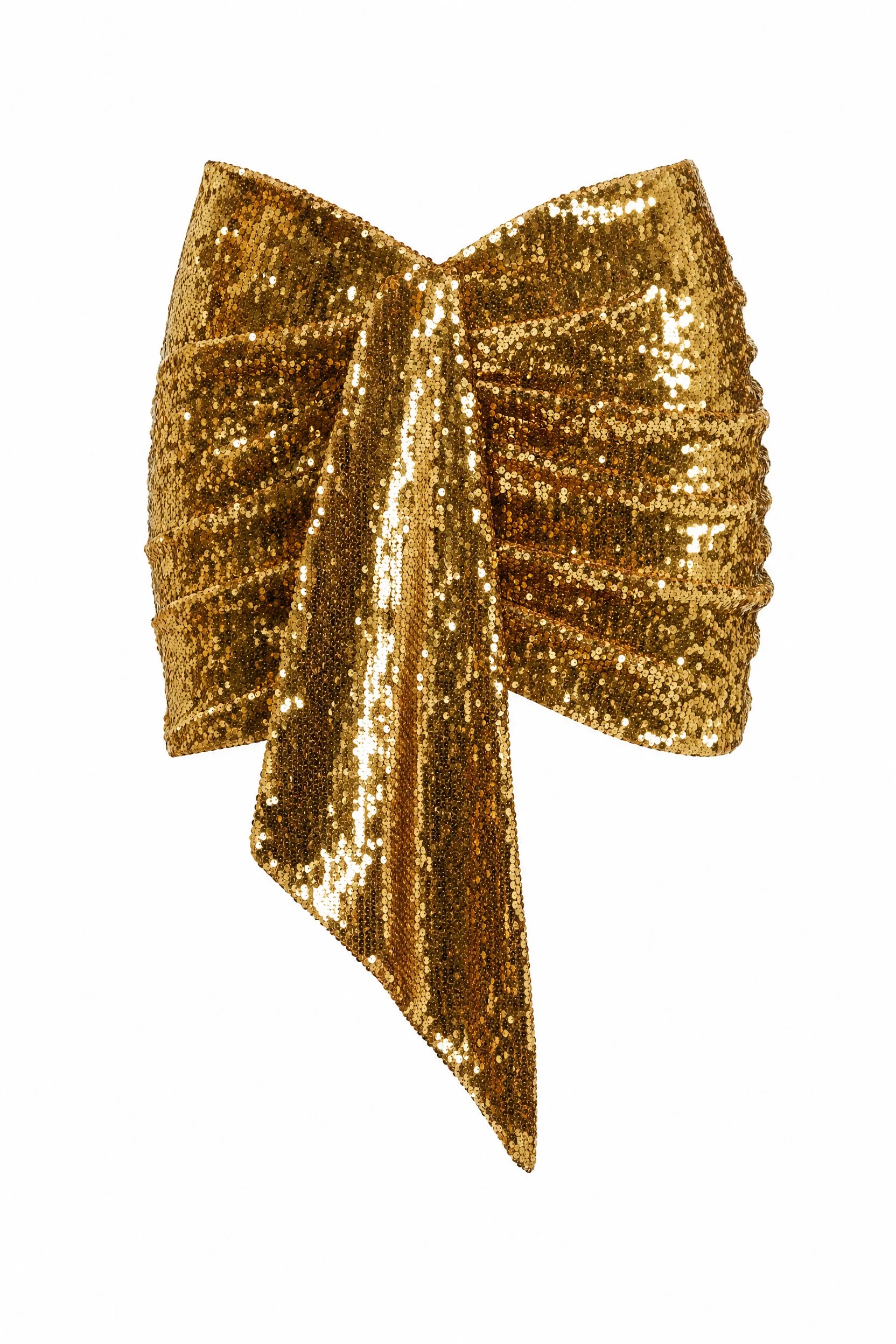 Jupe dorée à sequins asymétrique | Lounelle Paris