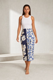 Jupe midi imprimée taille haute | Lounelle Paris
