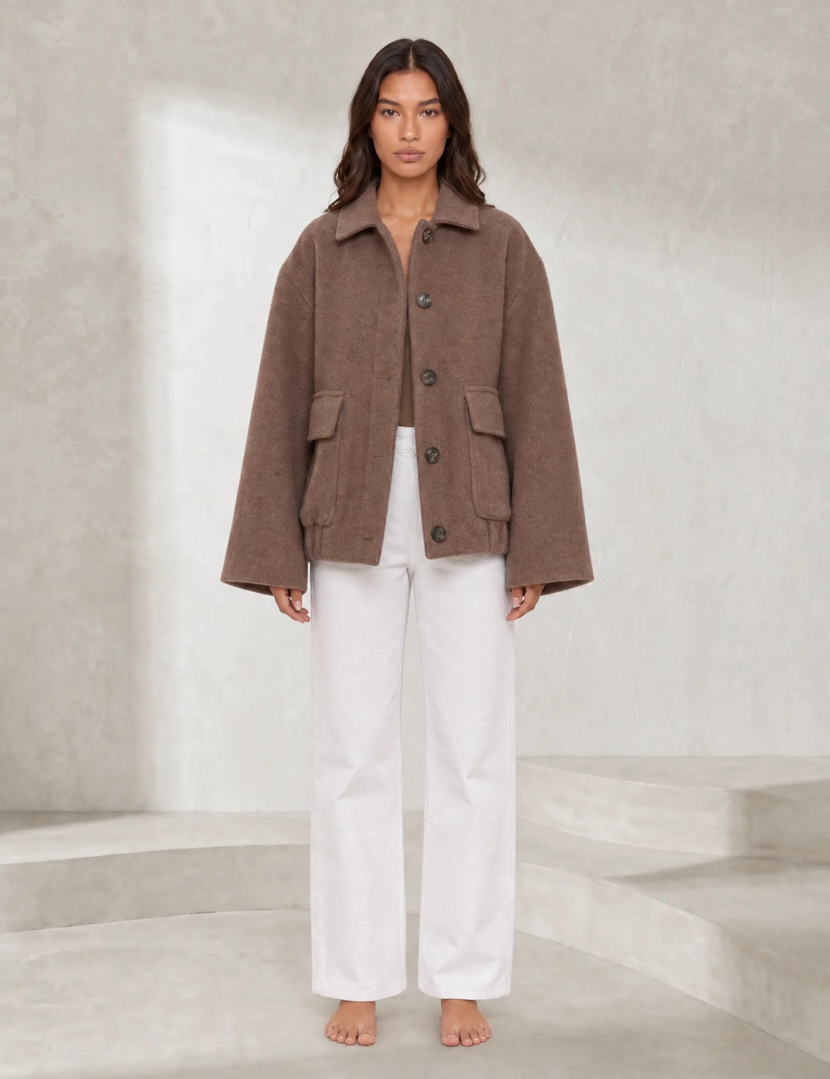 Manteau court ample à boutons | Lounelle Paris