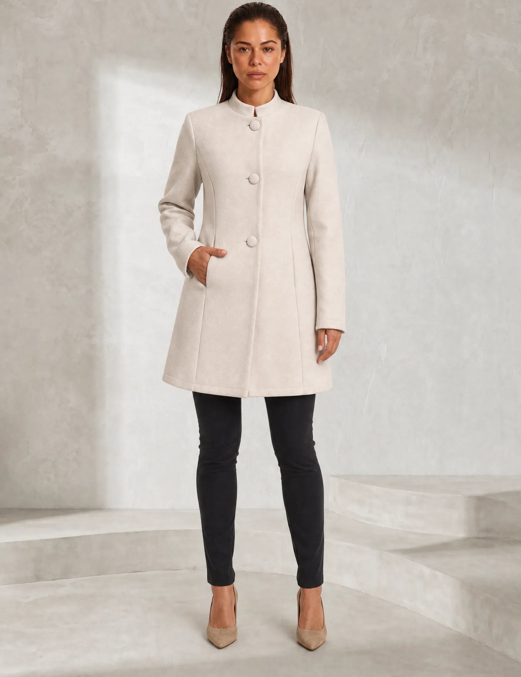 Manteau mi-long à col montant | Lounelle Paris