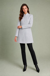 Manteau mi-long à col montant | Variante Gris clair | Lounelle Paris