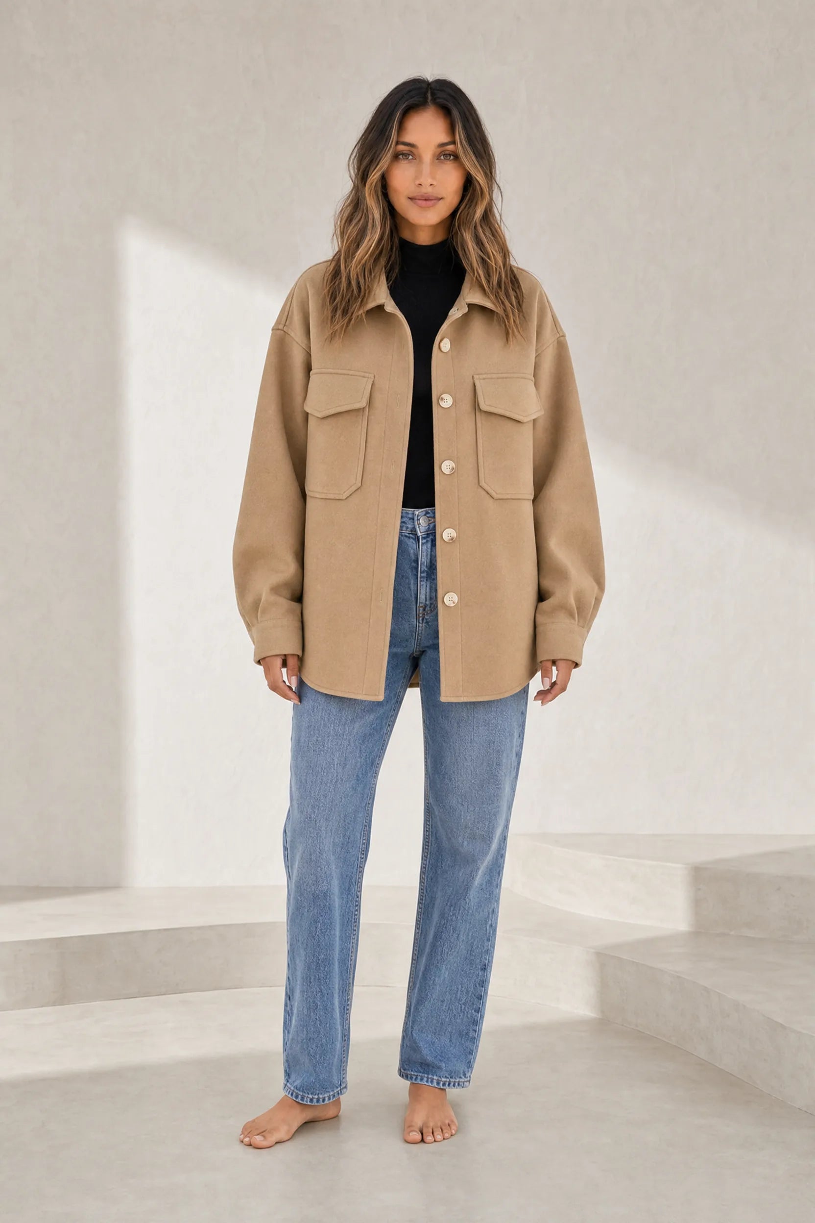 Manteau mi-long ample à revers | Lounelle Paris