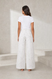 Pantalon blanc ample effet délavé | Lounelle Paris