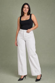 Pantalon blanc ample effet délavé | Porté sur une autre silhouette | Lounelle Paris