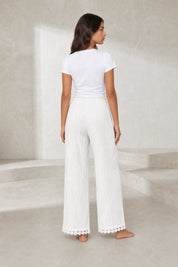 Pantalon blanc ample taille haute | Lounelle Paris