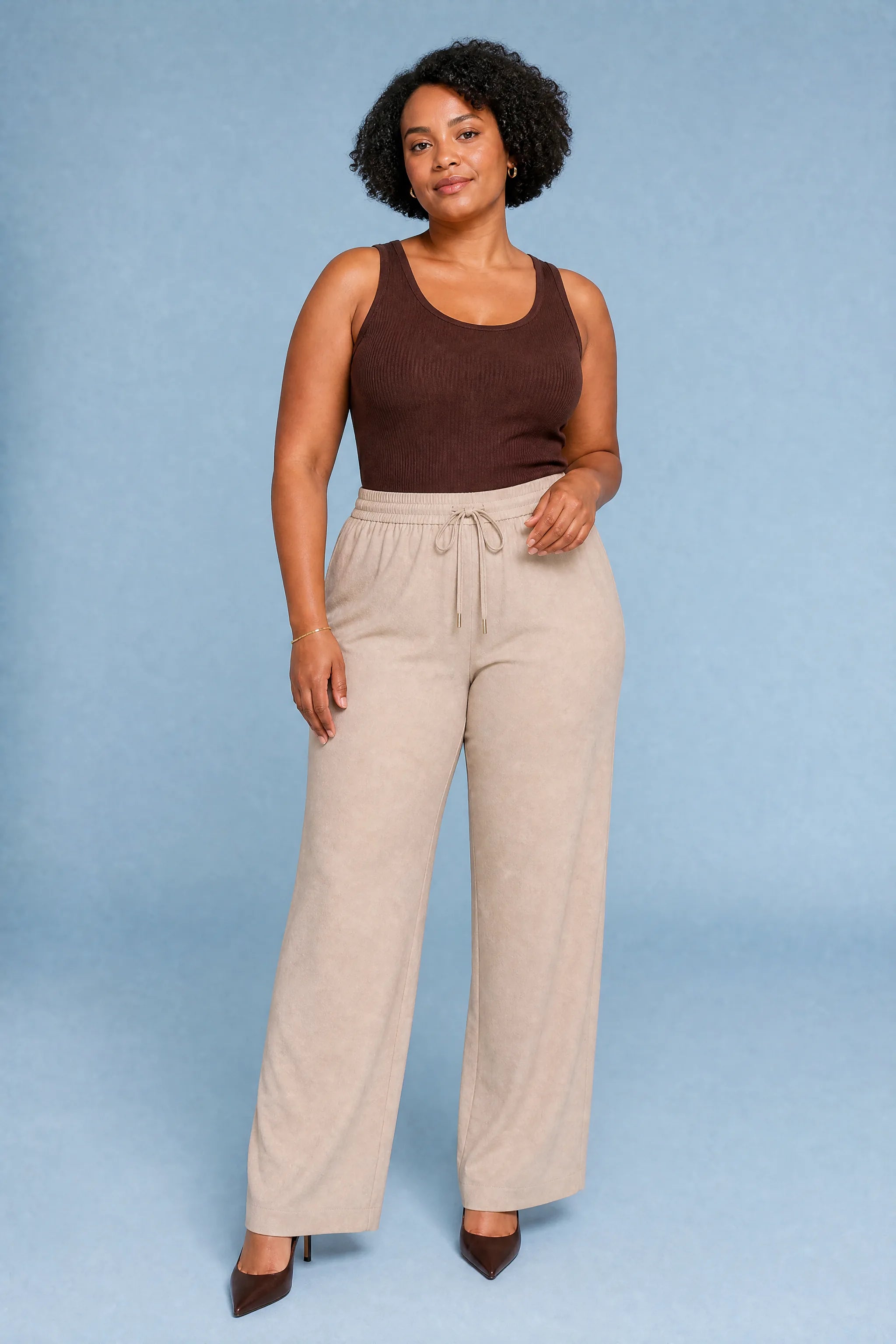 Pantalon droit coupe ample | Porté sur une autre silhouette | Lounelle Paris