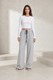 Pantalon gris large taille haute | Lounelle Paris