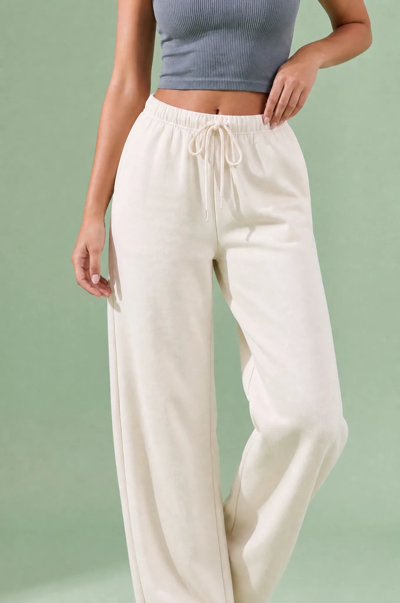 Pantalon large à cordon | Vue rapprochée | Lounelle Paris