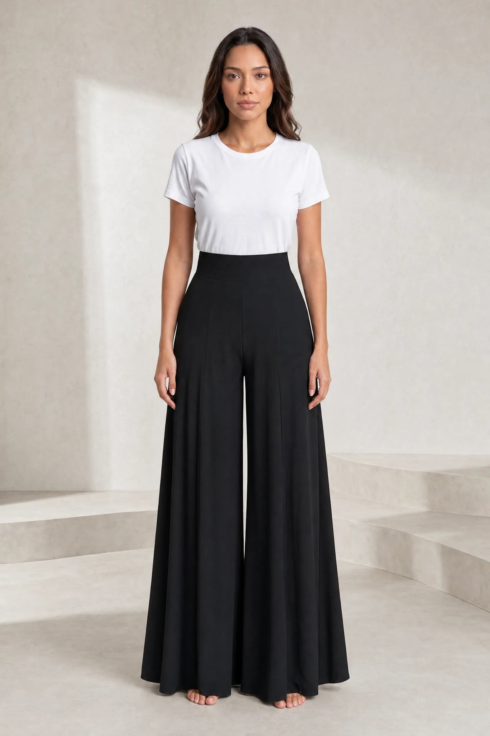 Pantalon large taille haute fluide | Lounelle Paris