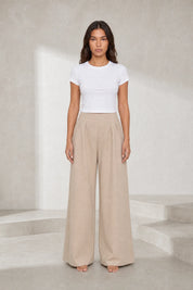 Pantalon large taille haute plissé | Lounelle Paris
