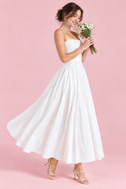 Robe longue blanche à corset | Vue de dos | Lounelle Paris
