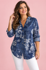 Blaues Hemd mit geometrischem Muster