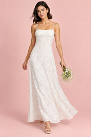 Robe longue fleurie blanche | Vue en mouvement | Lounelle Paris