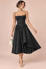 Schwarzes Bustier-Midikleid
