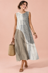 Midikleid mit Blumenmuster in Offwhite