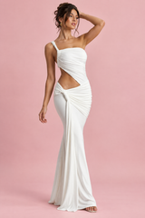 Asymmetrisches Cut-out-Kleid in Weiß