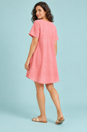 Blouse rose oversize boutonnée devant | Vue de dos | Lounelle Paris