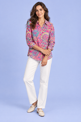 Rosa Oversize-Paisleyhemd