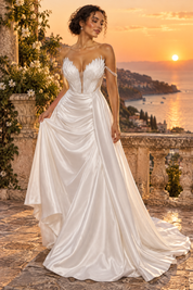 Robe longue bustier froncée blanche | Deuxième photo lifestyle | Lounelle Paris
